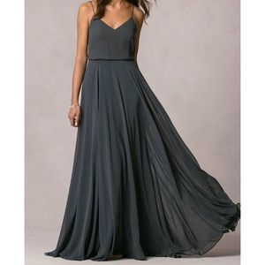 Jenny Yoo Inesse Bridesmaid Gown in Storm